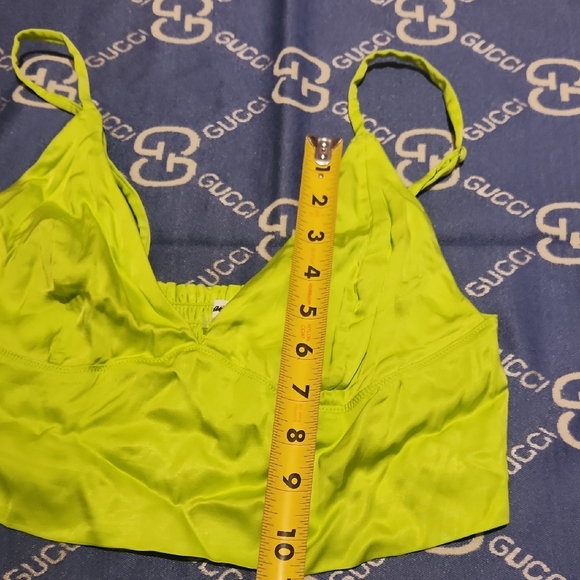 AERI Neon Green Silk Top SIZE M - Picture 5 of 11